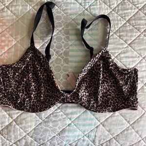 Victoria's Secret Black and Brown Leopard Bra